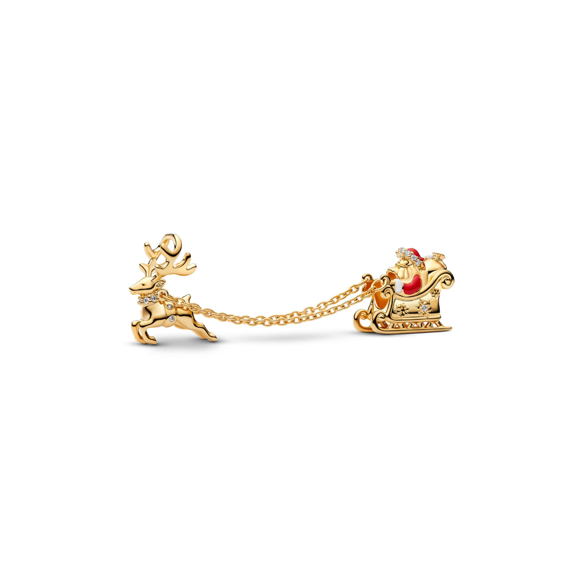 Charm Pandora Slitta di Babbo Natale finitura oro 14 kt