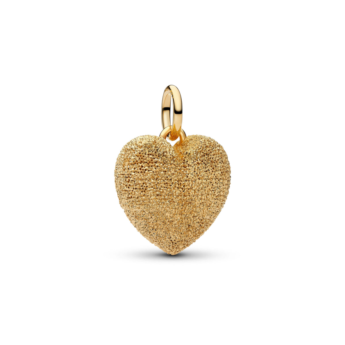 Charm Pandora Cuore gonfio diamante finitura oro 14 kt