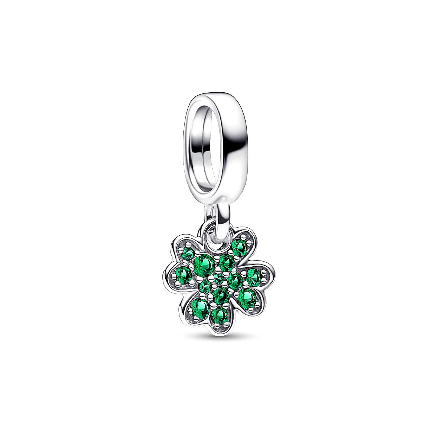 Pandora - Charm Pendente Quadrifoglio Verde Piccolo Argento