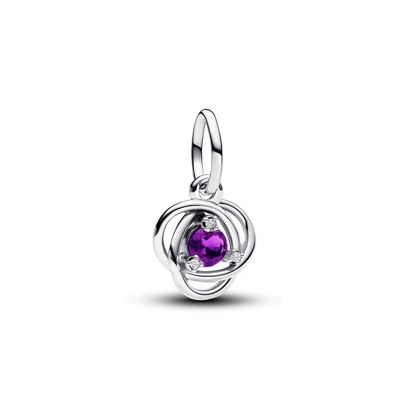 Sterling silver dangle with sweet grape purple crystal and clear cubic zirconia