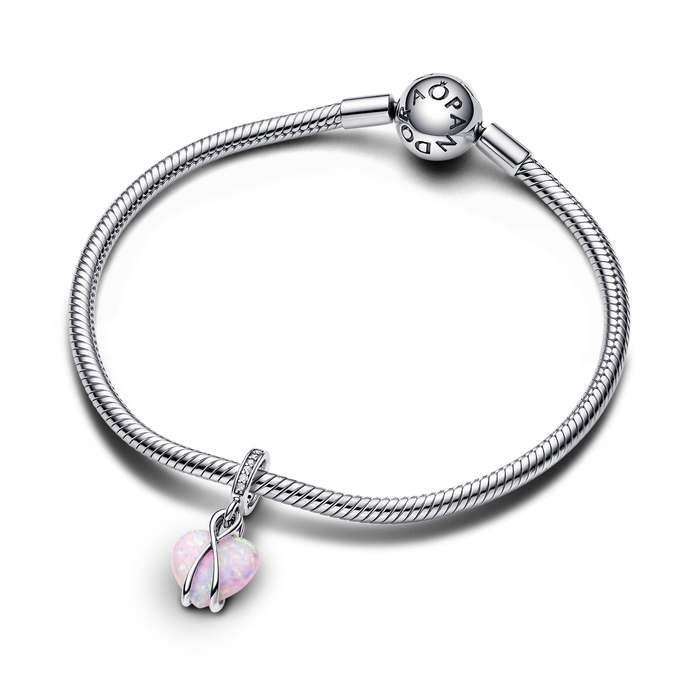 Pandora - Charm Pendente Cuore di Mamma Rosa Opalescente
