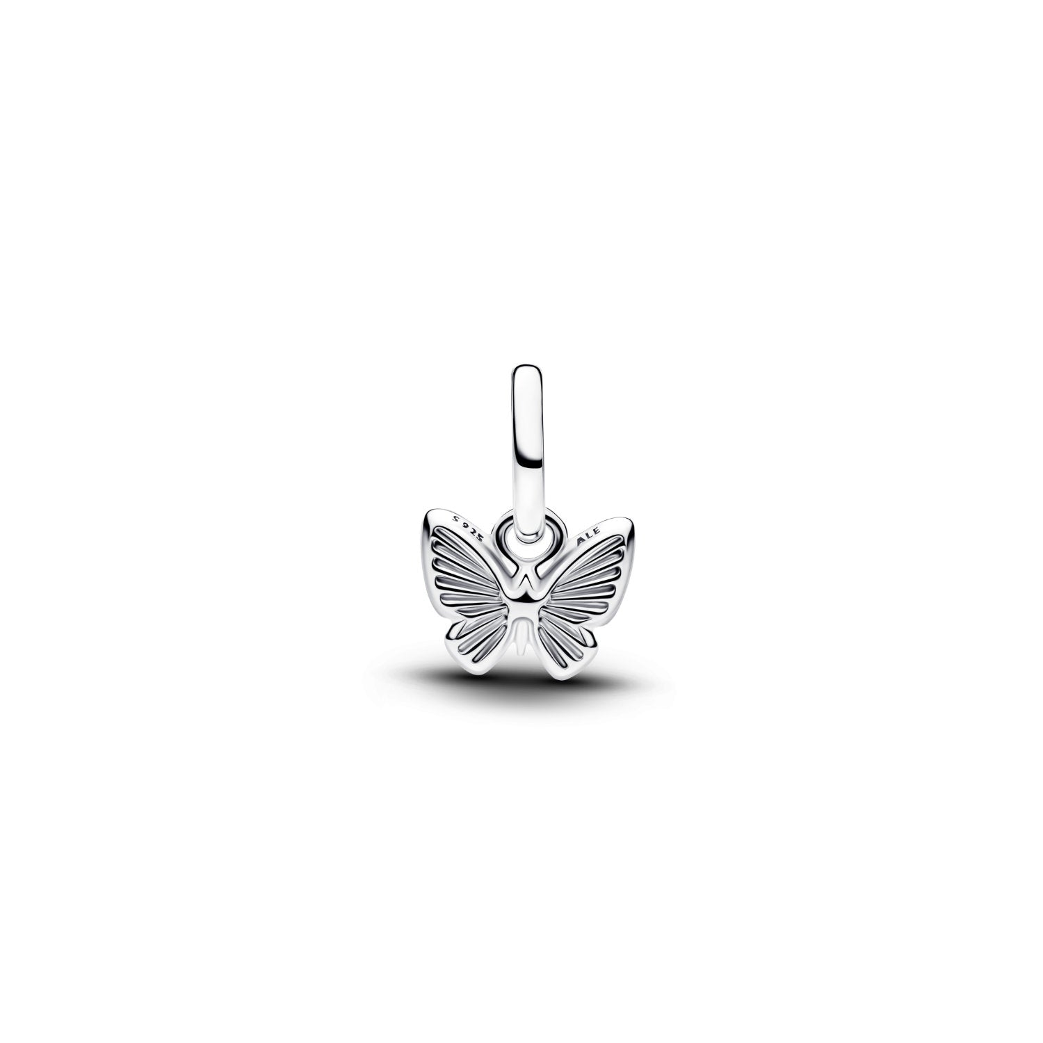 Pandora - Mini charm farfalla in argento sterling con opale rosa sintetico
