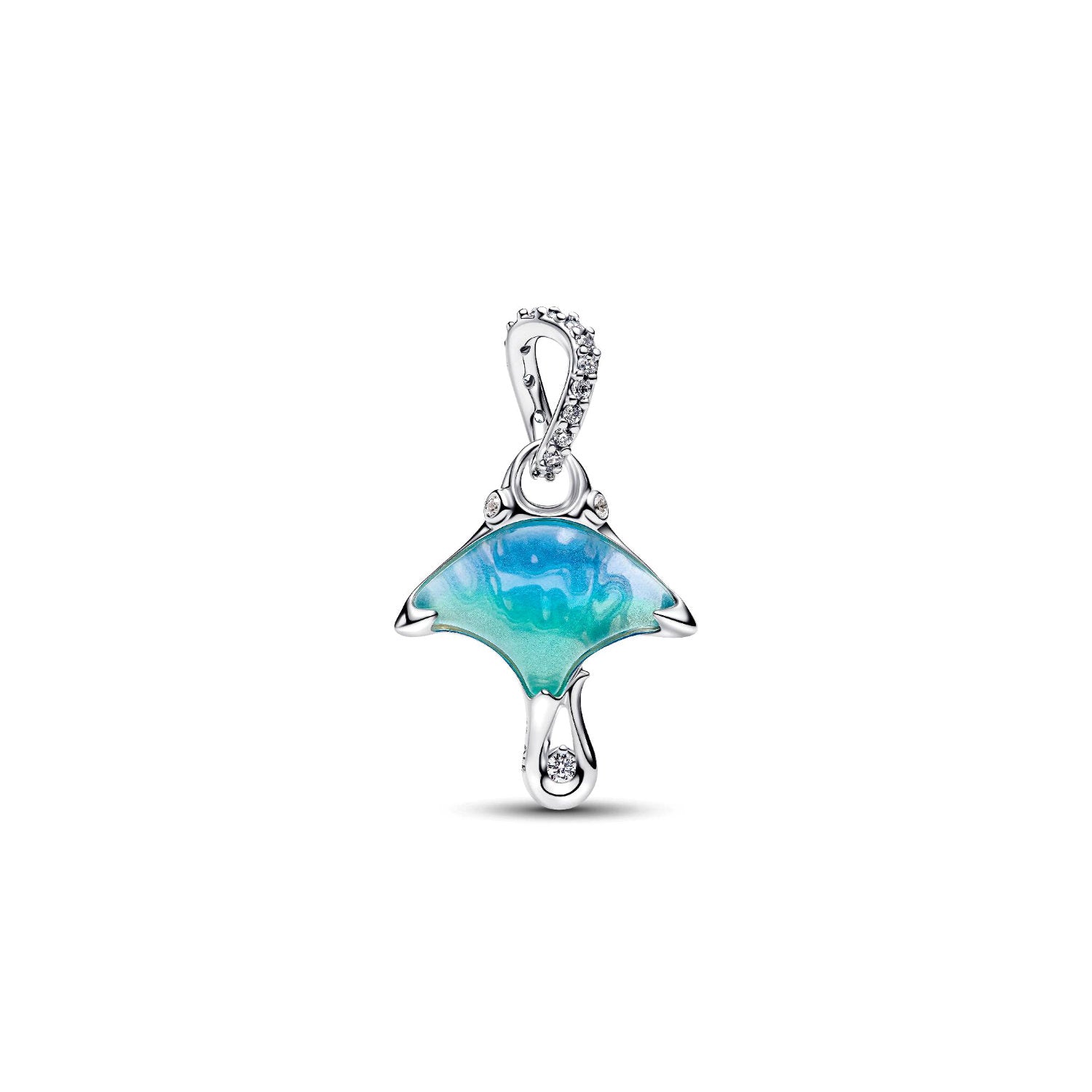 Pandora - Charm Pendente Manta Vetro di Murano Argento