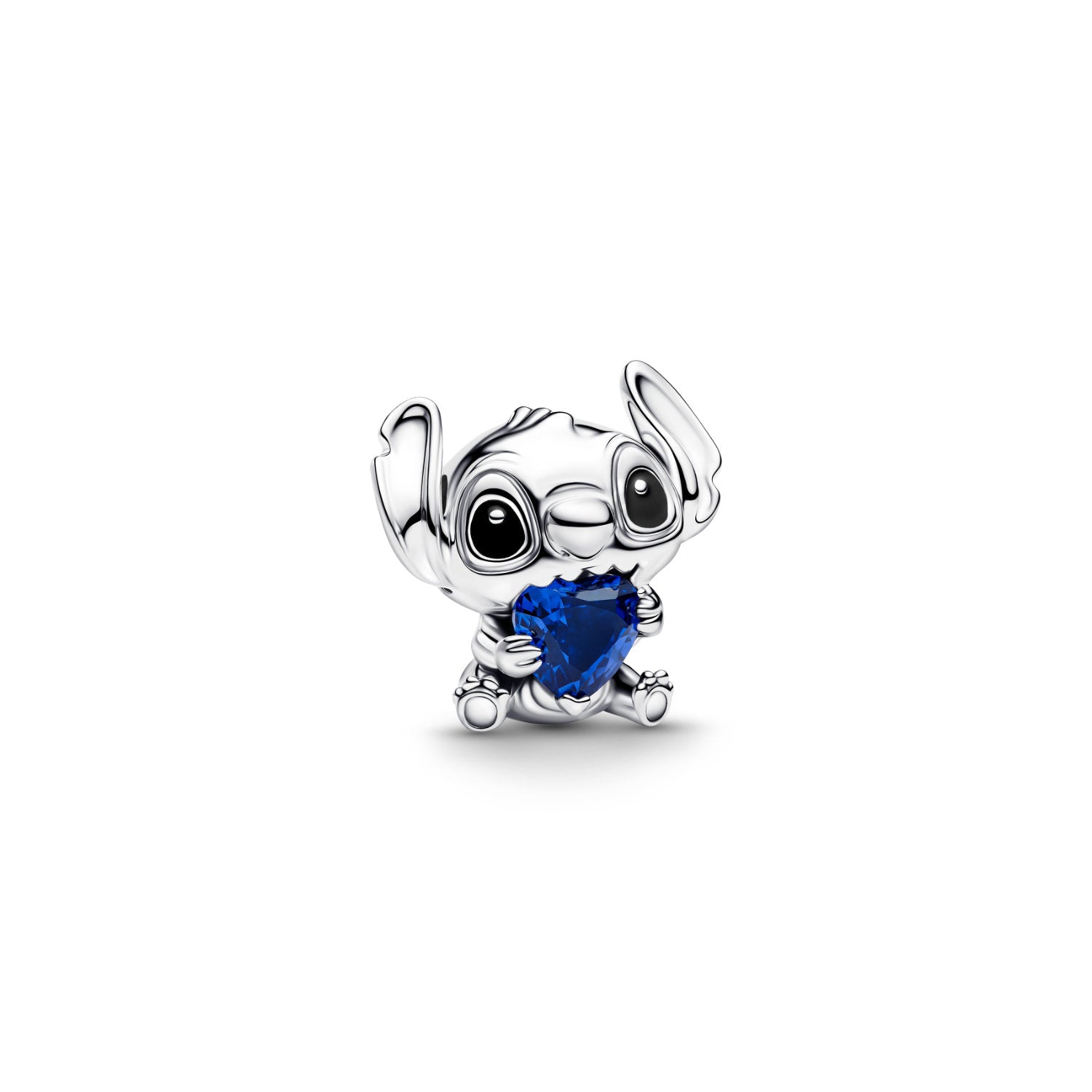 Pandora - Disney, Lilo & Stitch, Charm Stitch con cuore blu Argento