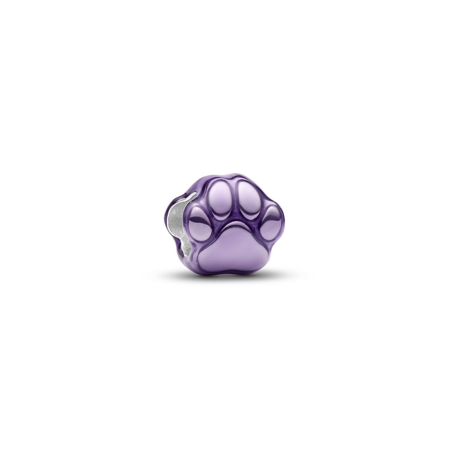 Pandora - Mini Charm Zampa effetto metallico viola argento
