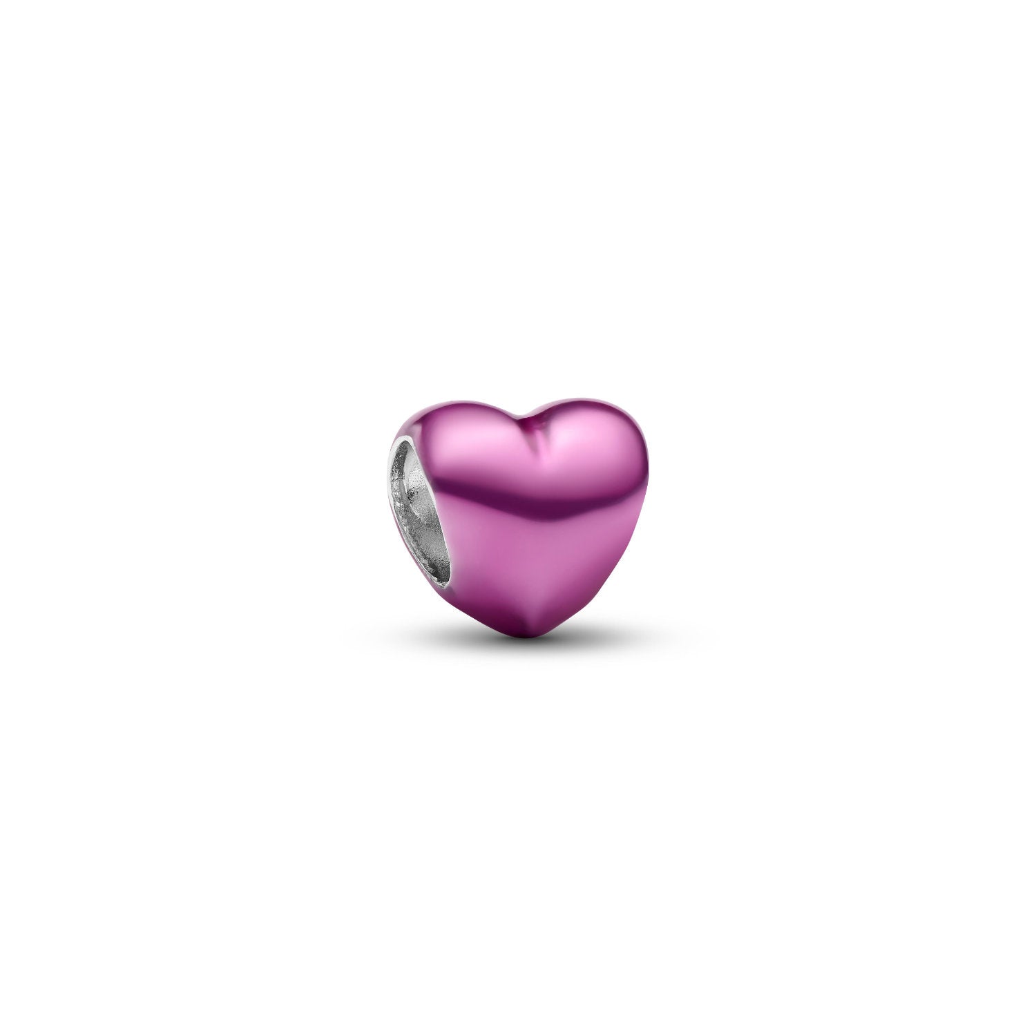 Pandora - Mini Charm Cuore effetto metallico rosa Argento