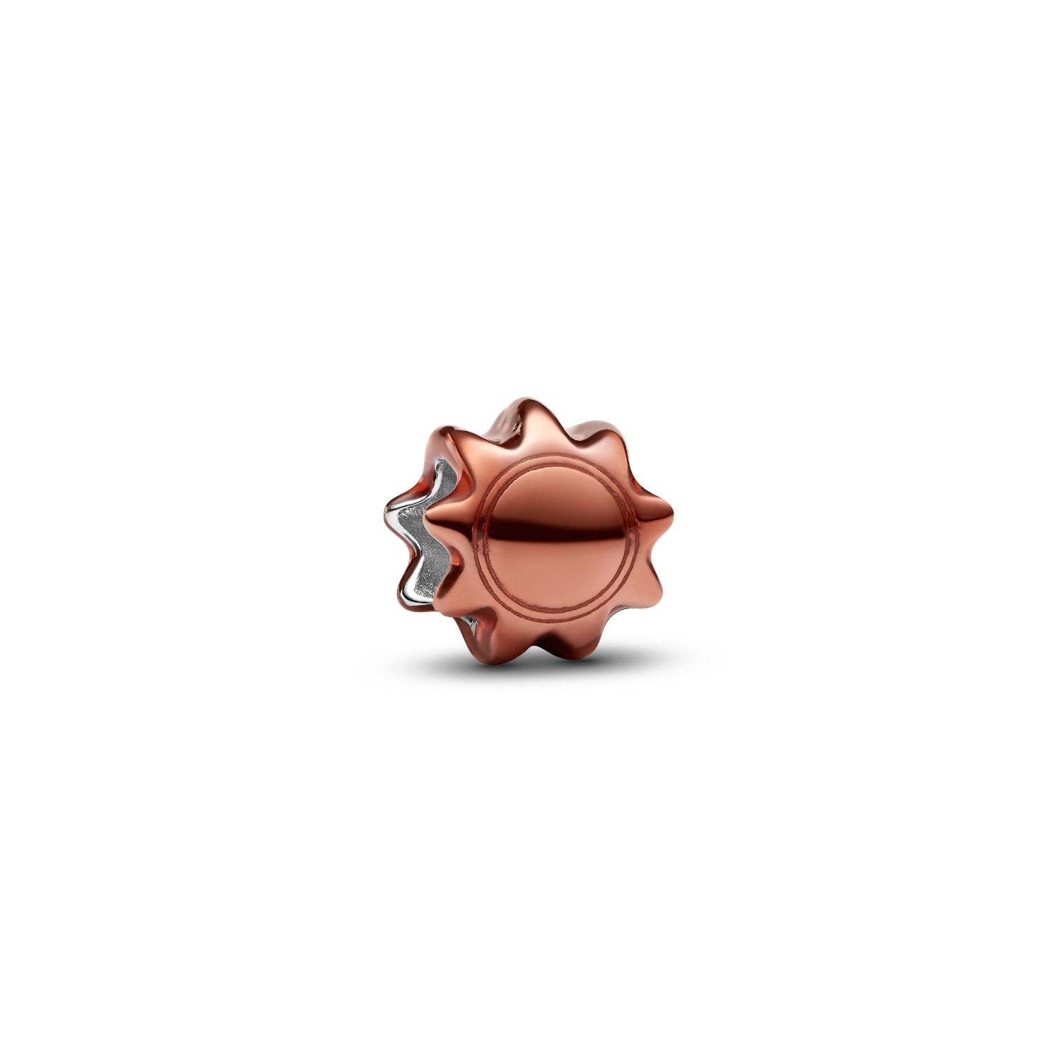 Pandora - Mini Charm Sole effetto metallico arancione Argento