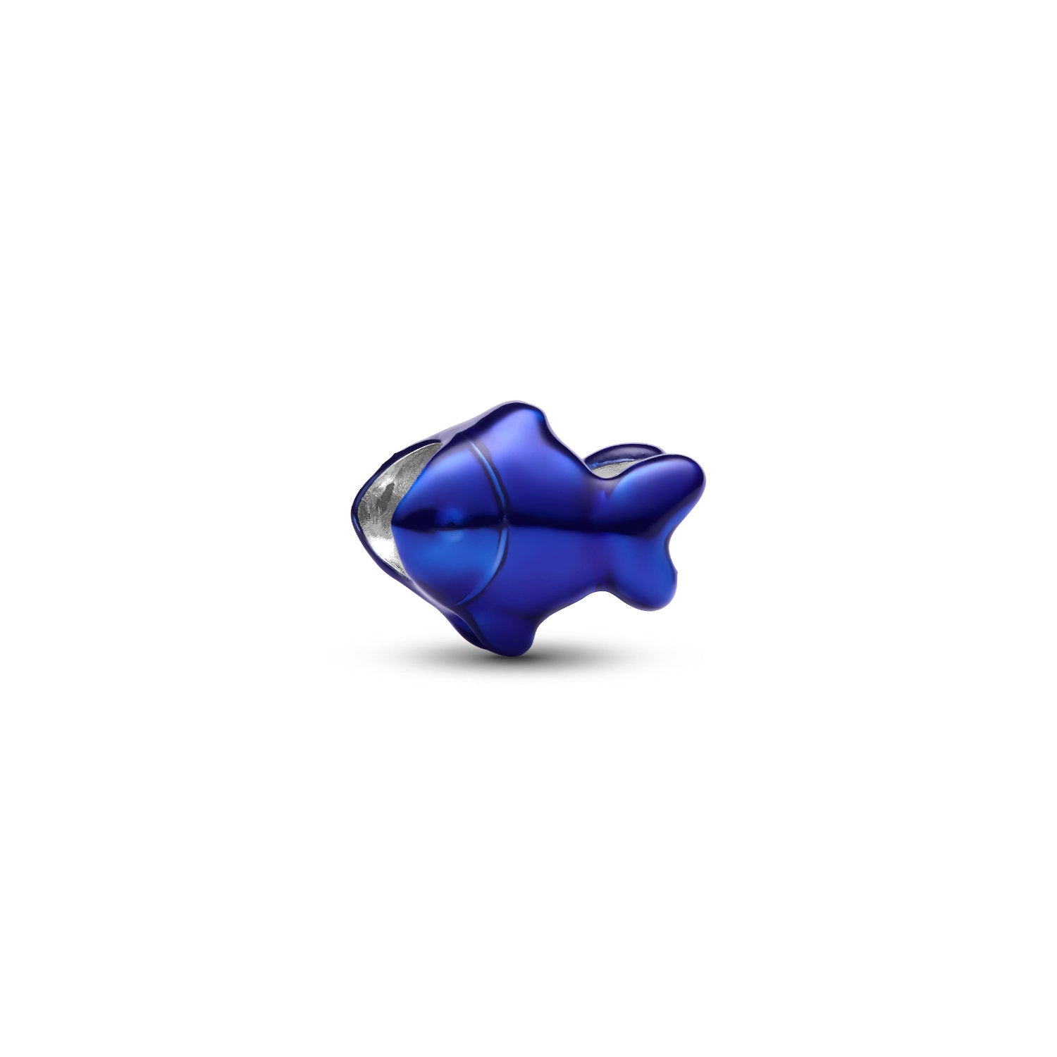 Pandora - Mini Charm Pesce effetto metallico blu Argento