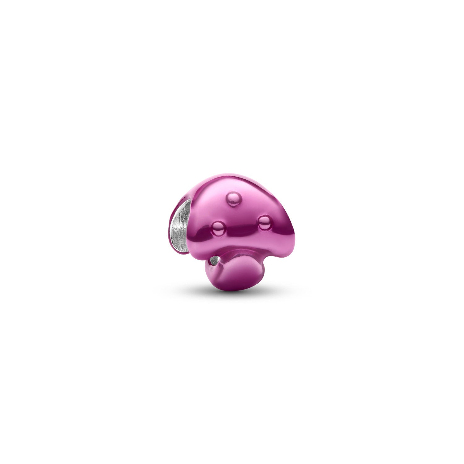 Pandora - Mini Charm Fungo effetto metallico rosa Argento