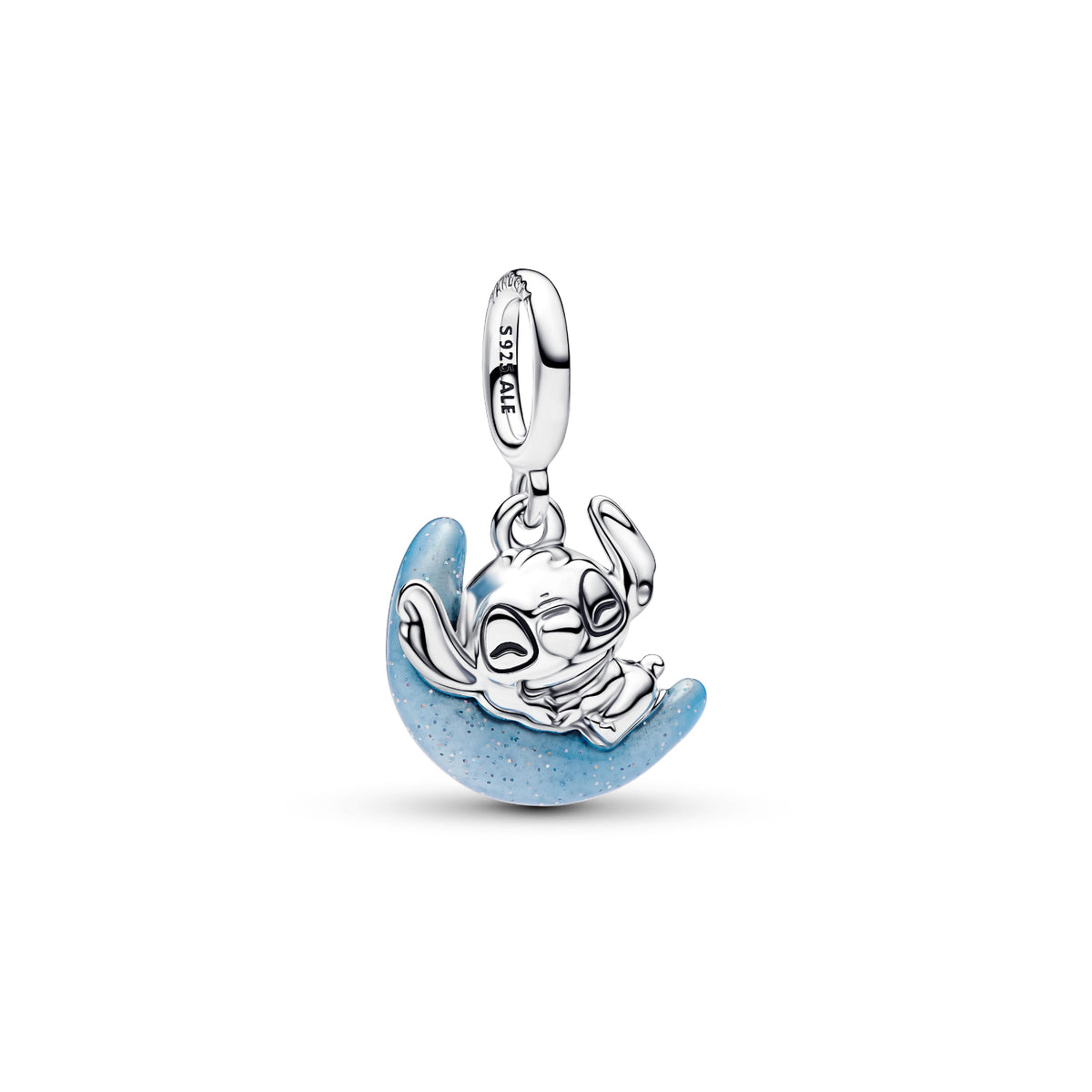 Charm Pandora Disney Stitch e luna in argento