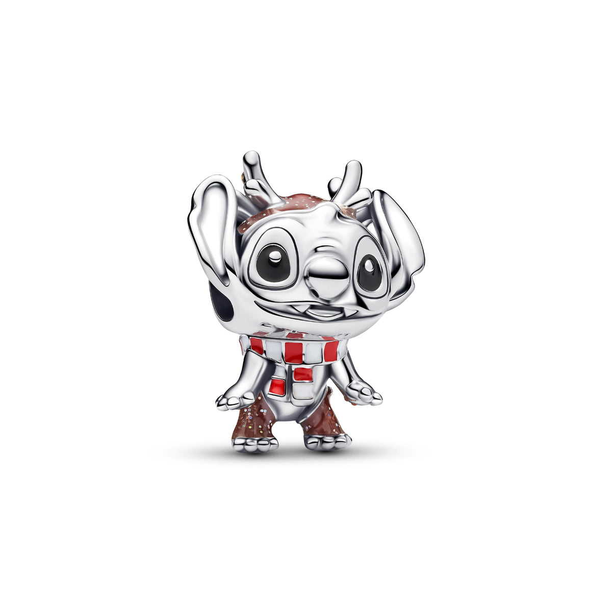 Charm Pandora Disney Natale Stitch in argento multicolor