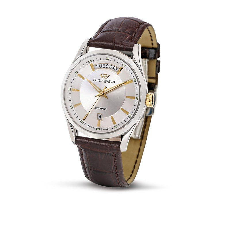 Philip Watch - Sunray 39mm 3h Auto Silver D/brown st
