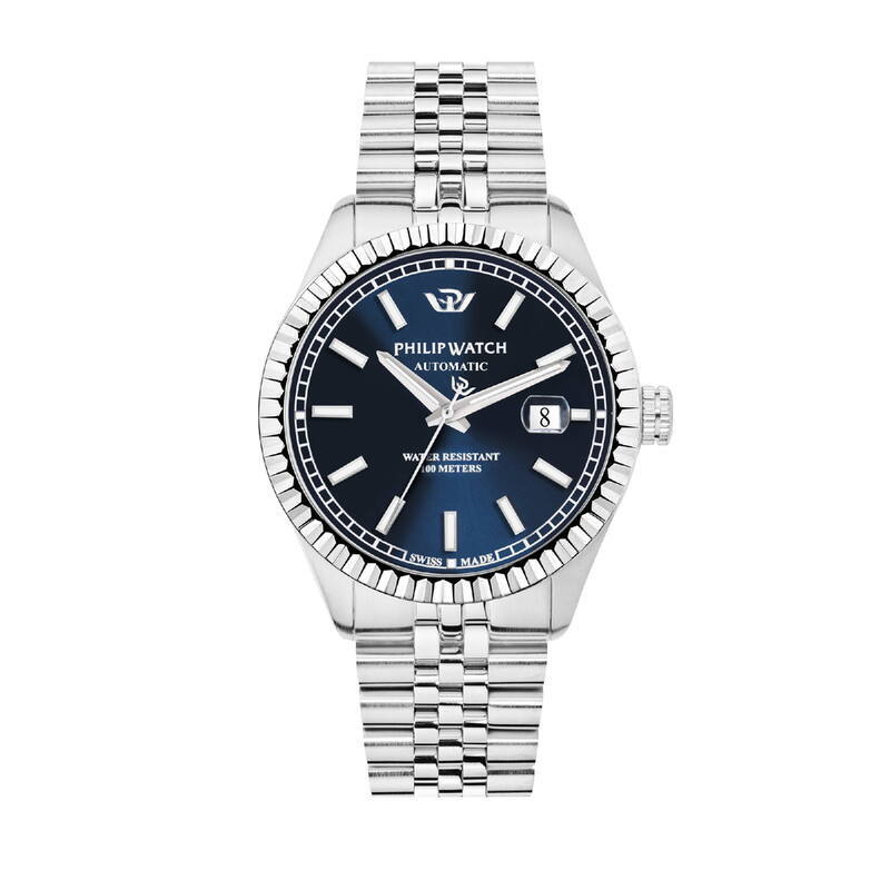 Philip Watch - Caribe 41mm Auto 3h Blue Dial Ss br
