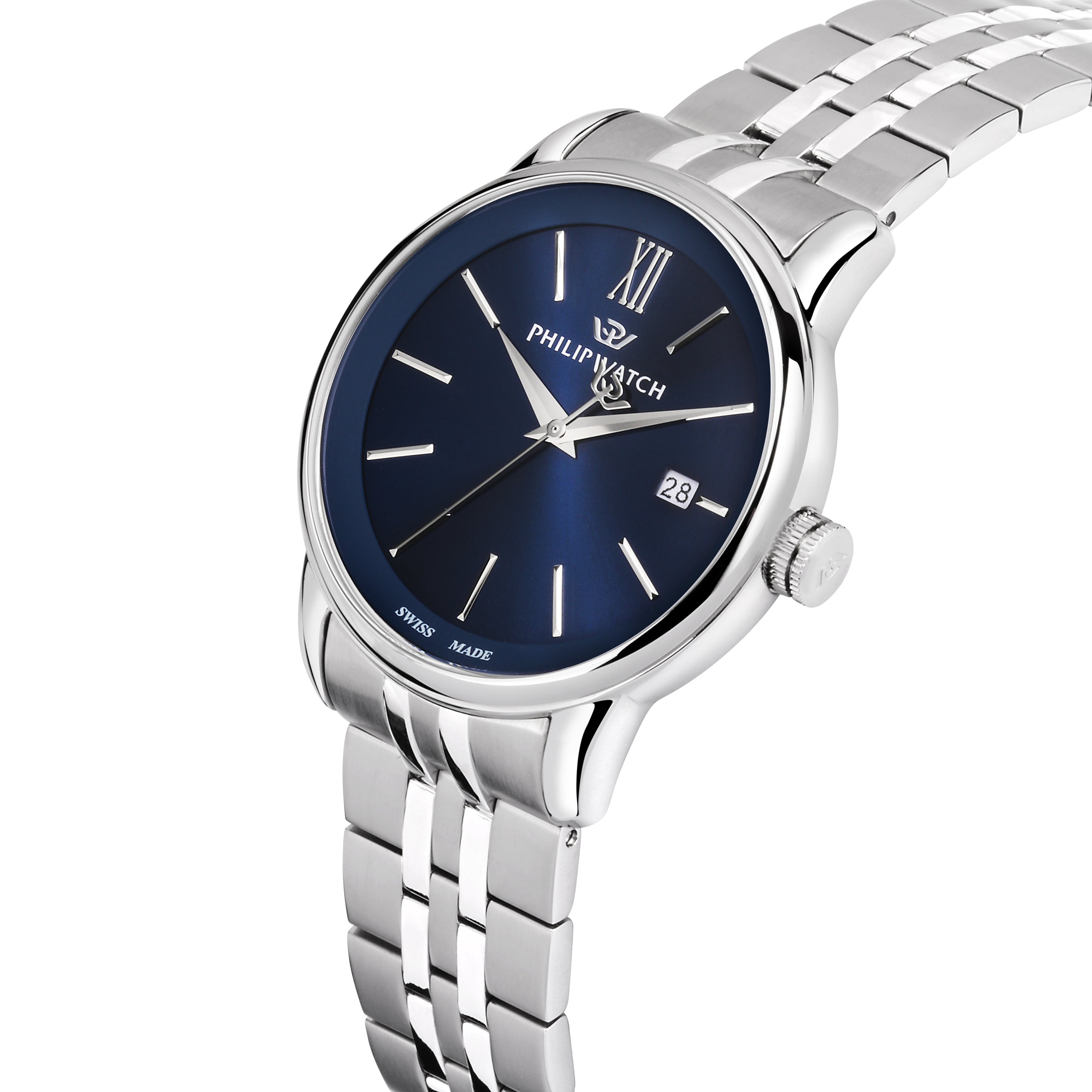 Philip Watch - Anniversary 40mm 3h Blue Dial Br ss