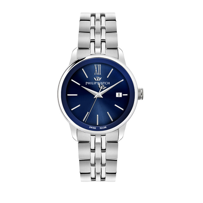 Philip Watch - Anniversary 40mm 3h Blue Dial Br ss