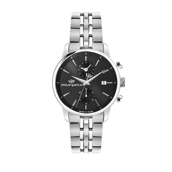 Philip Watch - Anniversary 40mm Chr Black Dial Ss br
