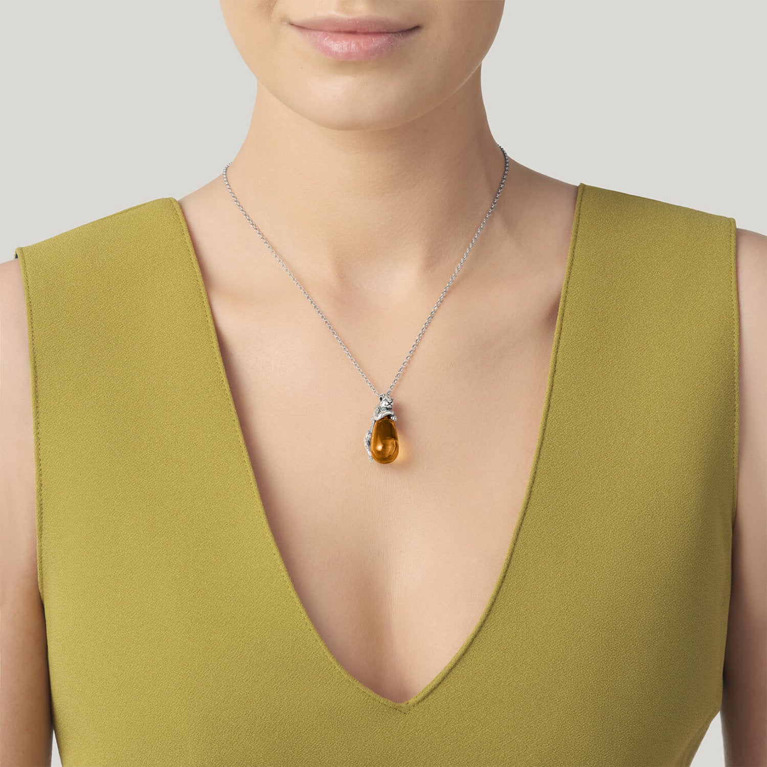 Raspini - Collana Pendente goccia leopardo Argento