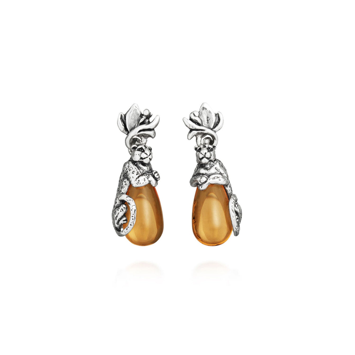 Raspini - Orecchini Goccia Leopardo Argento