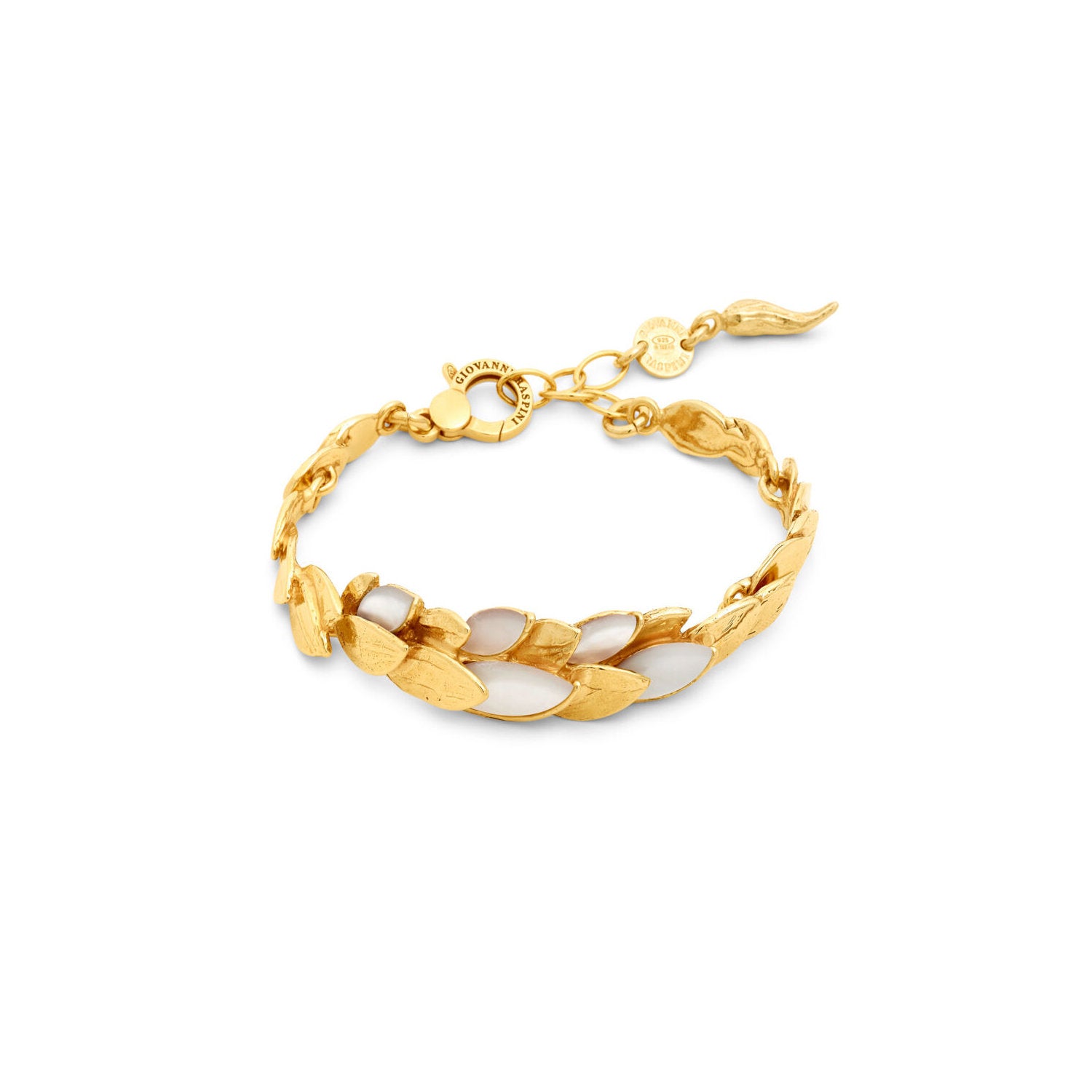 Raspini - Bracciale skin madreperla argento placcato oro