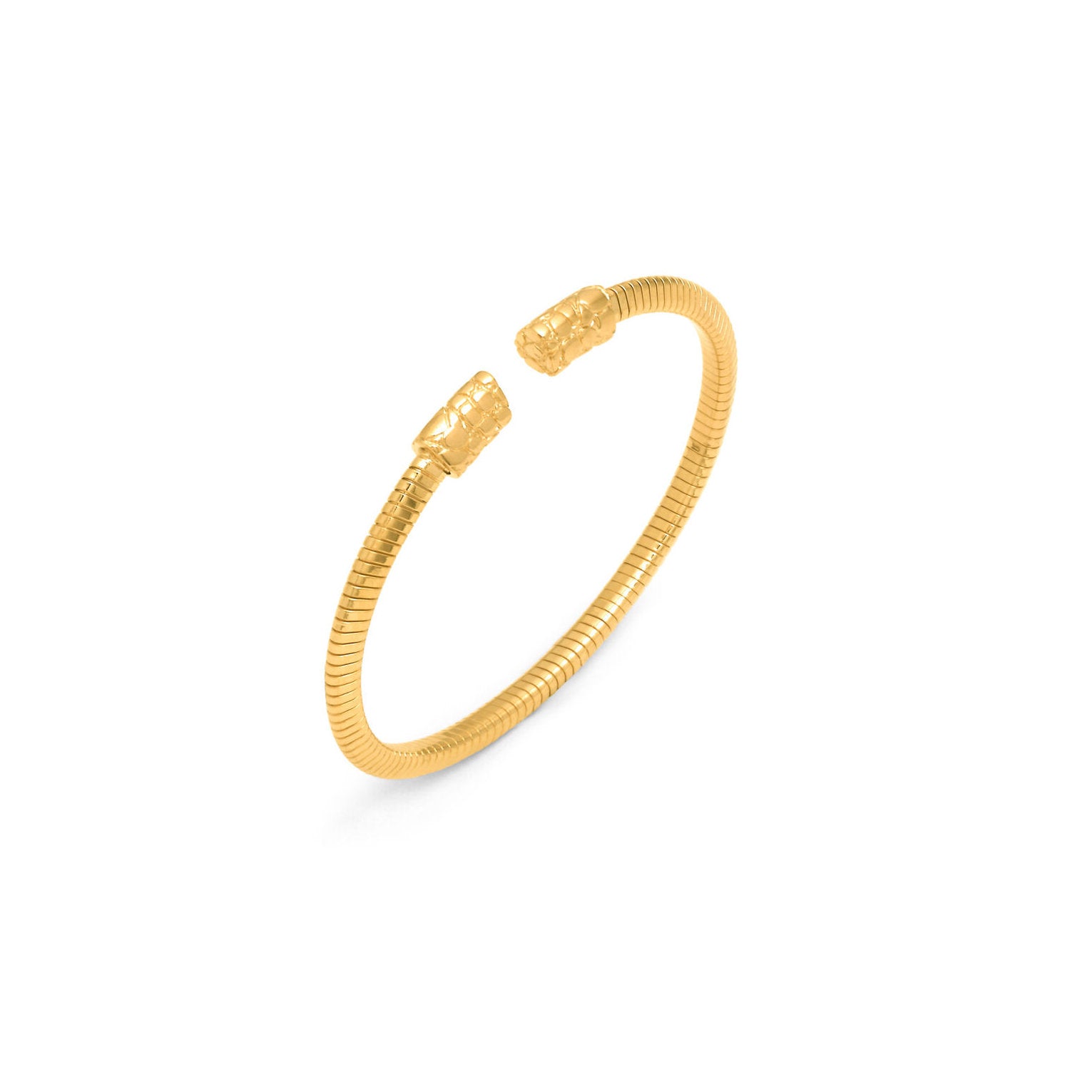 Raspini - Bracciale tubogas croco piccolo argento placcato oro