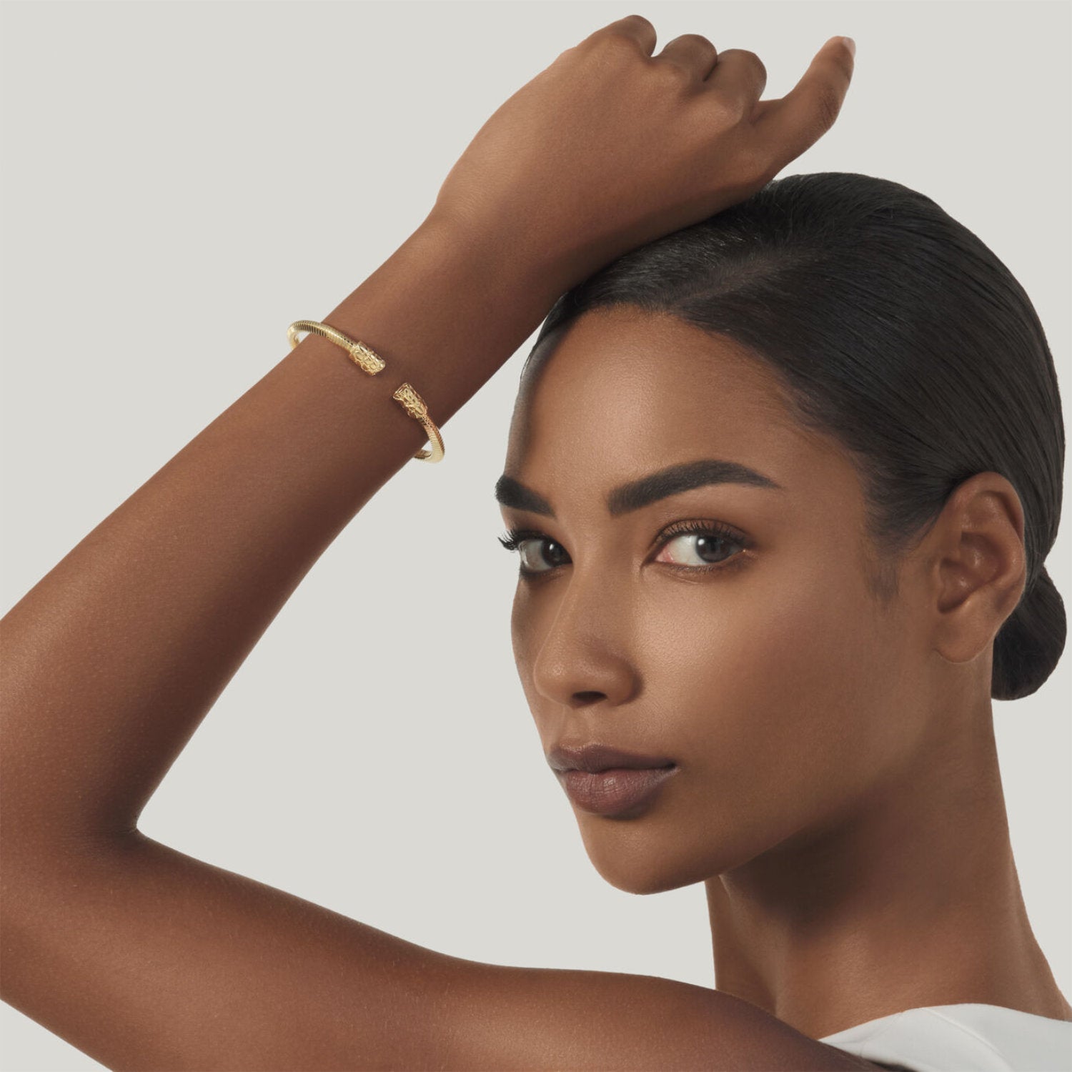 Raspini - Bracciale tubogas croco piccolo argento placcato oro