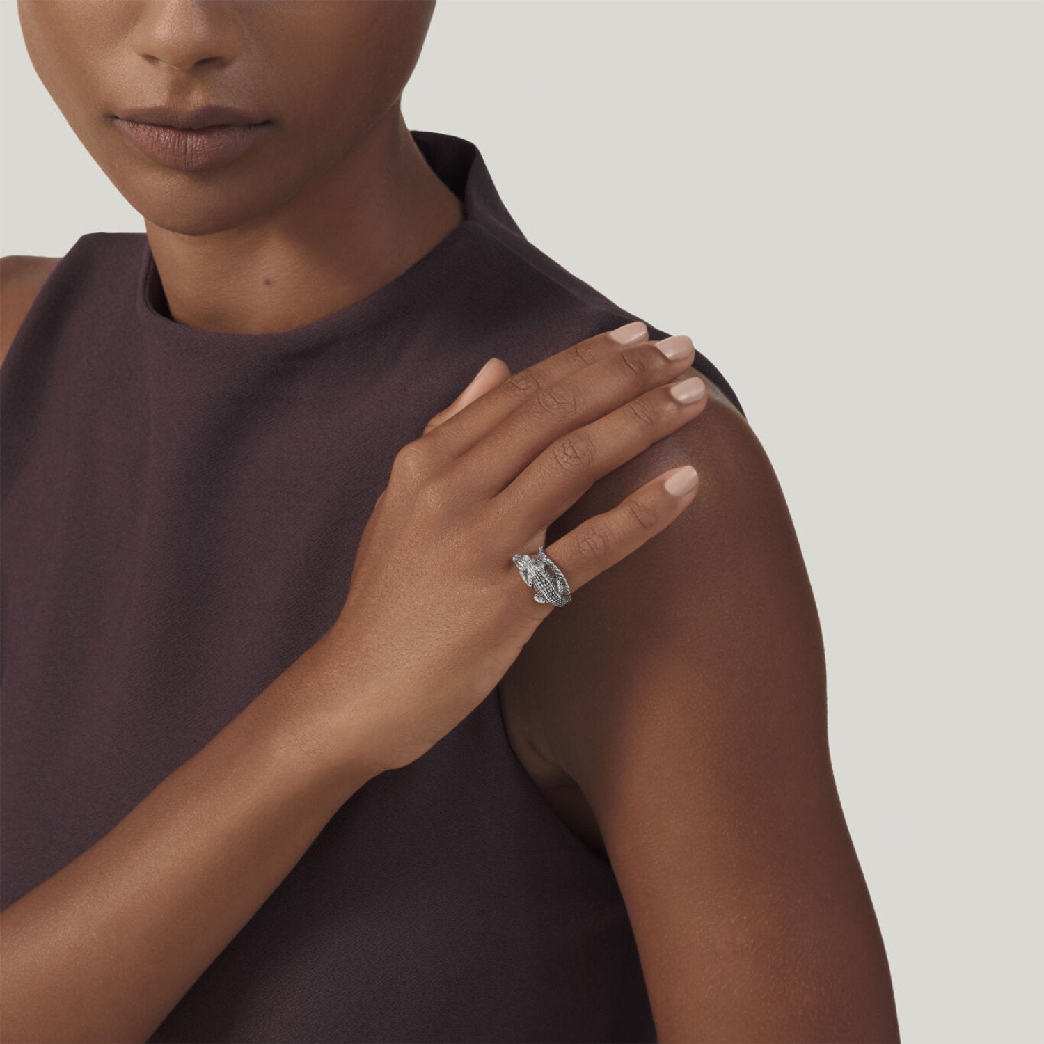 Raspini - Anello da mignolo Coccodrillo Argento