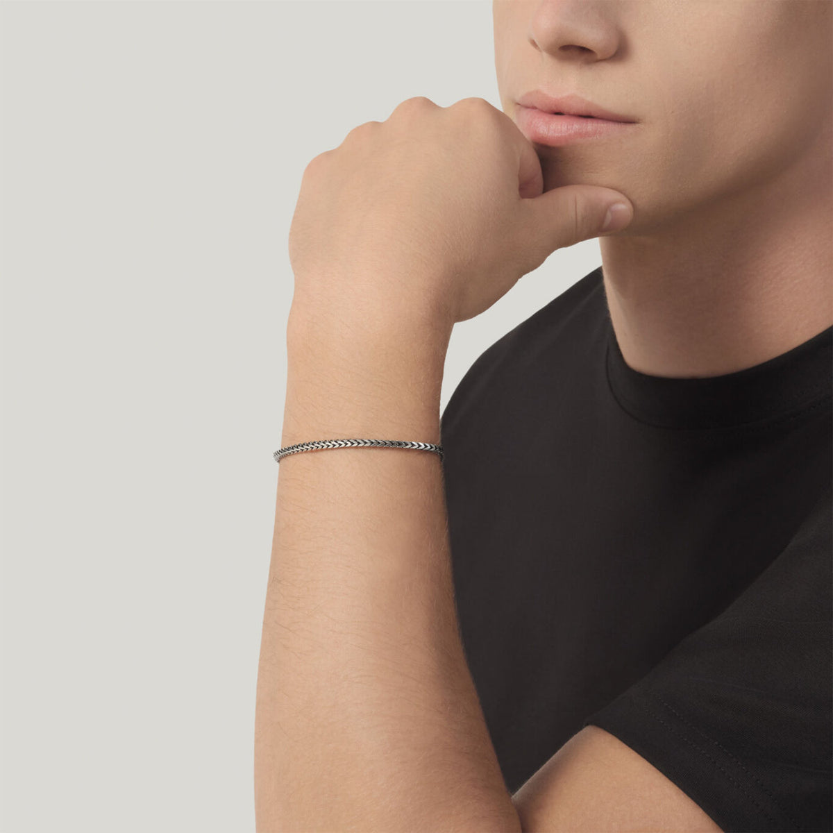 Bracciale Raspini Grumetta Quadra Piccola in argento uomo