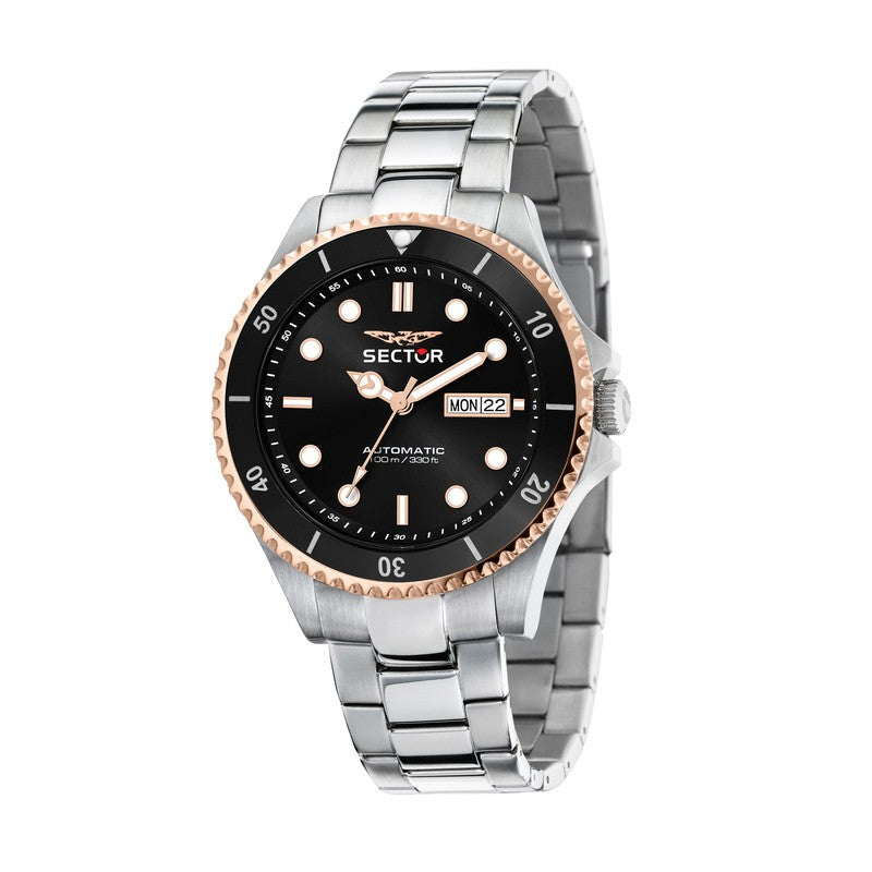 Sector - 230 43mm Auto 3h Blk Dial Br ss