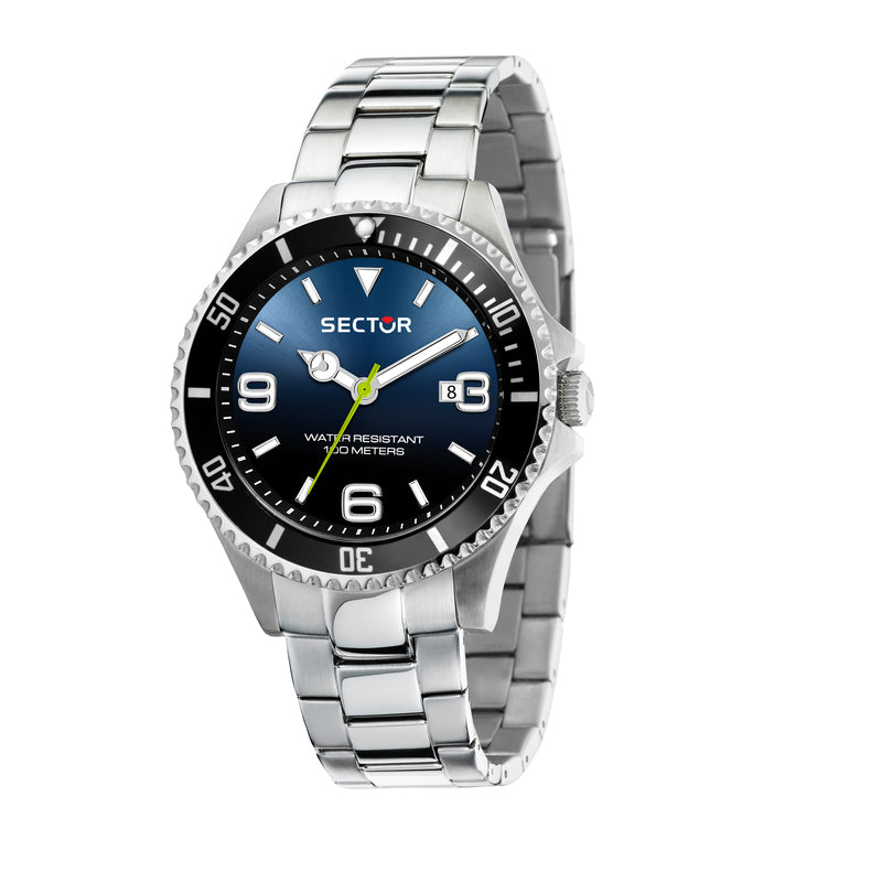 Sector - 230 43mm 3h D.blue Dial Br ss
