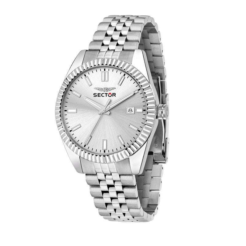 Sector - 240 41mm 3h White Silver Dial Ss br