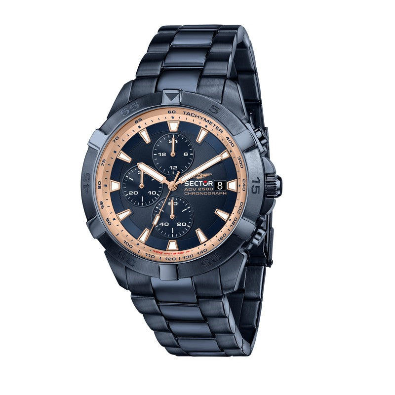 Sector - Adv2500 43mm Chr Blue Dial Br Blue