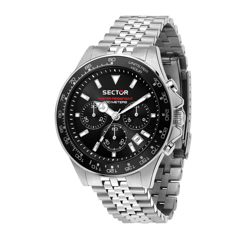 Sector - 230 43mm Chr Black Dial Bracelet ss