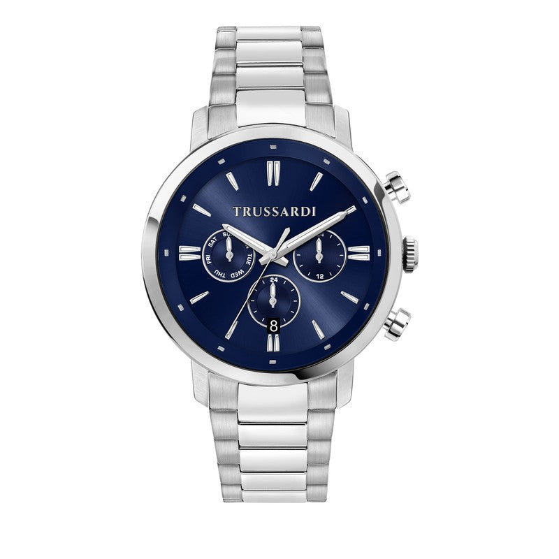 Trussardi - T-Couple 43mm Mult Blue Dial Br ss